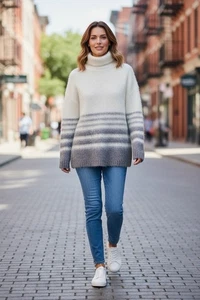 Suéter Vintage Couture Eider Tejido/Cuello Alto/Lana Islandesa/Talla 12 EE. UU. - Imagen 1 de 12