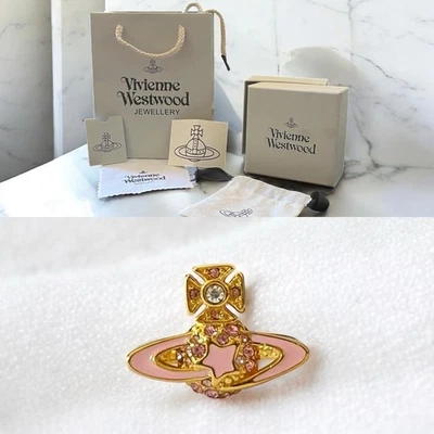 Vivienne Westwood Pink Orb Ring - Gold Crystal Star - Image 1 of 4