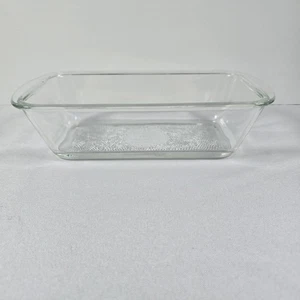 Piatto casseruola vintage Glasbake Loaf J522 1 1/4 QT quarto - vetro trasparente 76 USA - Foto 1 di 9