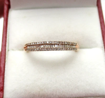 10K Rose Gold 74 Diamond Band Ring Size 9 2.1 Gr [R384] - Image 1 of 4
