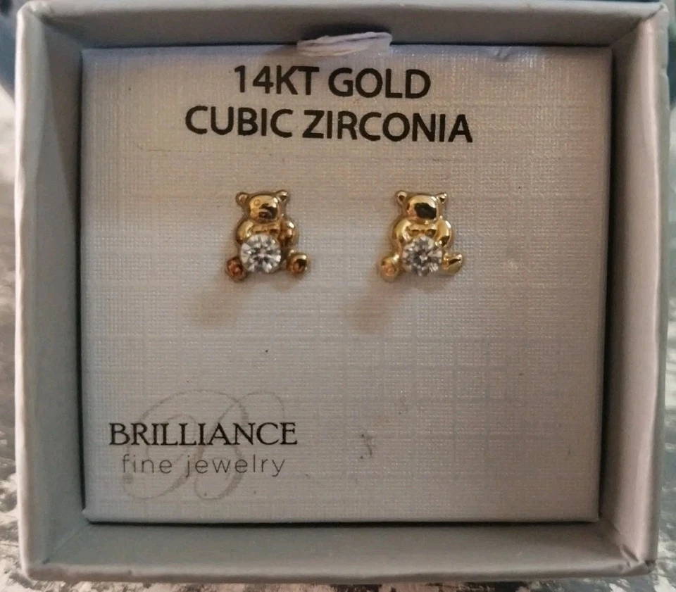 Brinco de ouro 14kt para ursinho de pelúcia - Imagem 1 de 2