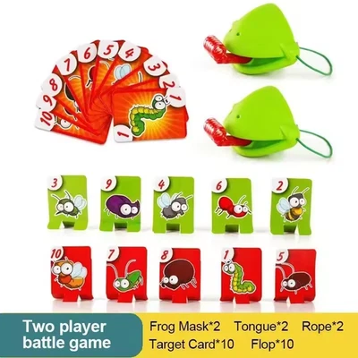 Frog Mouth Tongue Blowing Music Children's Toy Board Game Chameleon Lizard Mask - Image 1 of 4