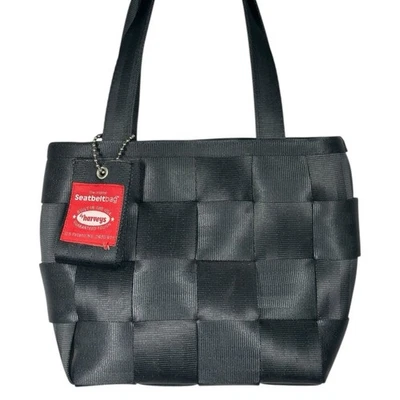 Harvey's Original Seatbelt Tote Bag Black Small 7.5" x 10" Magnetic Close Purse - Image 1 of 4