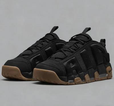 Nike Air More Uptempo Low Top Black Gum - Image 1 of 4