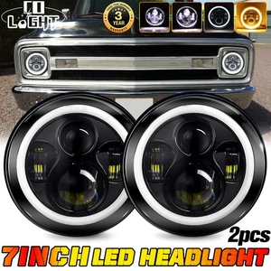 Pair 7" inch LED Headlights DRL Hi/Low Beam for Jeep Wrangler JK TJ CJ 1997-2018 - Picture 1 of 10