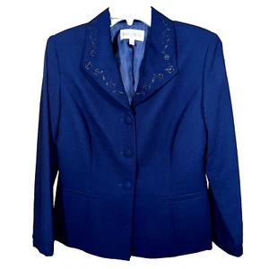 Danny & Nicole Womens Dressy Sequins Blazer/Jacket Pleated Back Waist Size 8 - Picture 1 of 5