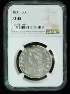 1831 50c Capped Bust Half Dollar - NGC XF45 - Picture 1 of 4