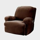 NEW Sure Fit Stretch Pinstripe 1-Piece Recliner Slipcover chocolate brown B