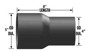 5"-4" O.D. Reducing Exhaust Pipe Coupler 8" Length - Picture 1 of 1
