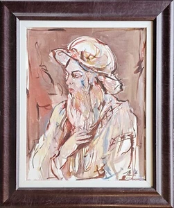 Marta Wiley Art HAND SIGNED Original Mixed Media Painting Canvas framed portrait - Picture 1 of 10