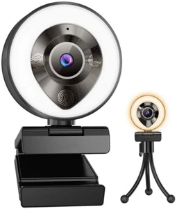1080P HD Webcam with Microphone, Streaming USB Web Cam with Lights & Brightness, - Picture 1 of 7