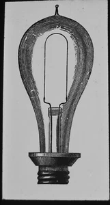 KOHLENBERGBAU: EDISONS GLÜHLAMPE UM 1875 VIKTORIANISCH magisches Laternenschieber - Bild 1 von 5