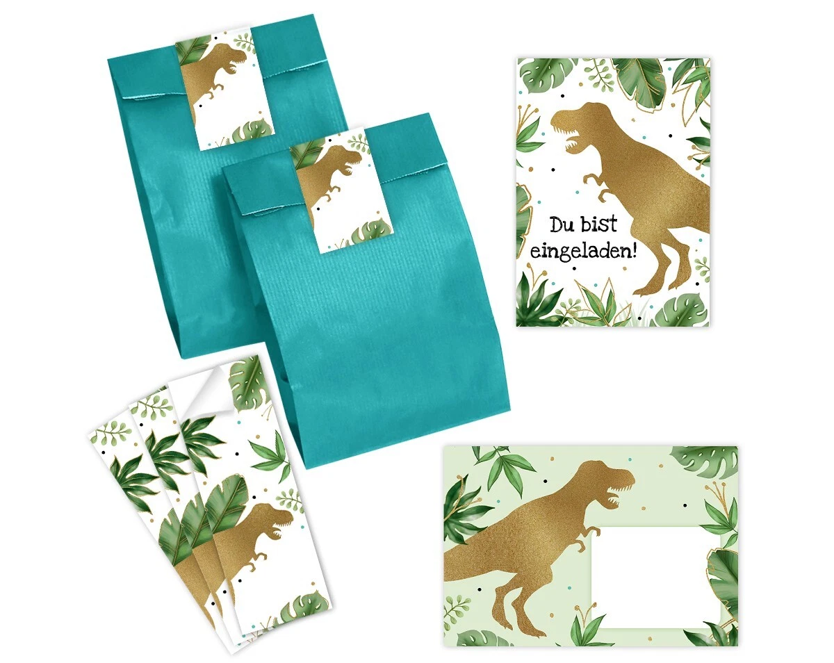 Party-Einladungskarten Mit Dinosaurier-Motiv – 25 Stück Inkl. Umschläge, A6 Format (10,4x14,7 Cm), Hochwertiger Karton