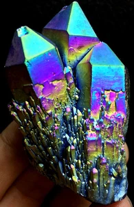 91g WOW! Grappolo di cristallo placcato titanio arcobaleno, cristallo che cambia colore - Foto 1 di 9