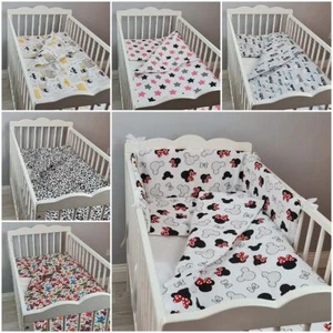 4 pcs Bedding Set Baby For Crib Cot Bed Pillowcase Duvet Cover + Duvet Pillow - Picture 1 of 33