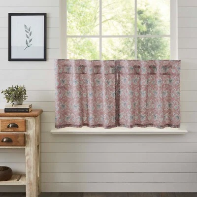 Kaila Floral Tier Conjunto de 2 Painéis L24xW36 Country Cottage Dusty Rose Navy VHC - Imagem 1 de 4