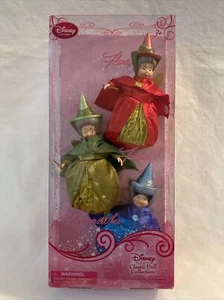 Disney Store SLEEPING BEAUTY FLORA FAUNA & MERRYWEATHER FAIRY DOLLS RARE! - Picture 1 of 6
