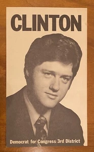 Tarjeta de campaña Bill Clinton 1974 para el Congreso carrera temprana primera campaña - Imagen 1 de 2