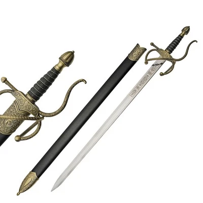 36" Gold Elegant Rapier Sword 29" Blade Zinc Alloy Handle Decorative Replica - Image 1 of 4