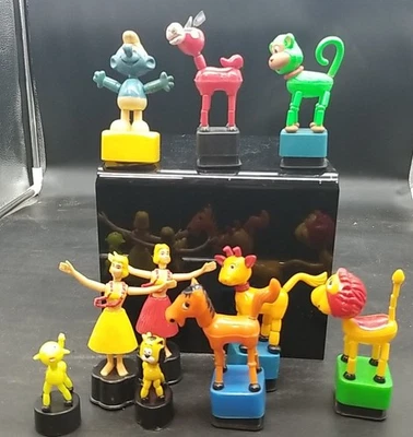 Push Thumb Puppets Lot of 10 Great Shape Smurf Hula Girls Animals - Image 1 of 4