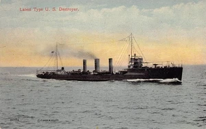Destructor último tipo barco de la Marina de los Estados Unidos postal 1910c - Imagen 1 de 2
