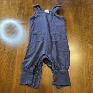 Hanna Andersson Baby Romper 12–18 Months Blue Sleeveless Snap-Leg - Picture 1 of 4