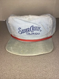 Vintage Silver Creek Riemen Rücken Mütze Cord Colorado Ski Merch bestickt - Bild 1 von 11