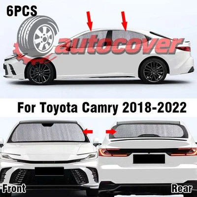 6X para-brisa dianteiro traseiro privacidade para Toyota Camry 2018-2022 - Imagem 1 de 4