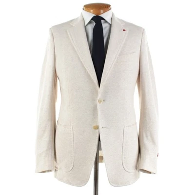 Abrigo deportivo Isaia nuevo con etiquetas mezcla de lino talla 50R (40R EE. UU.) en beige melange Foto 1 de 4