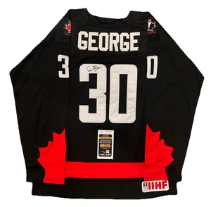 Carter George signiertes Team Kanada Welt Junioren Trikot JSA COA Los Angeles Kings - Bild 1 von 3