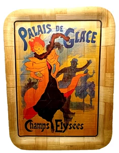 Vassoio legno Bambù bamboo Palais de Glace Champs Elysées Jules Chéret 40.5 cm - Imagen 1 de 3