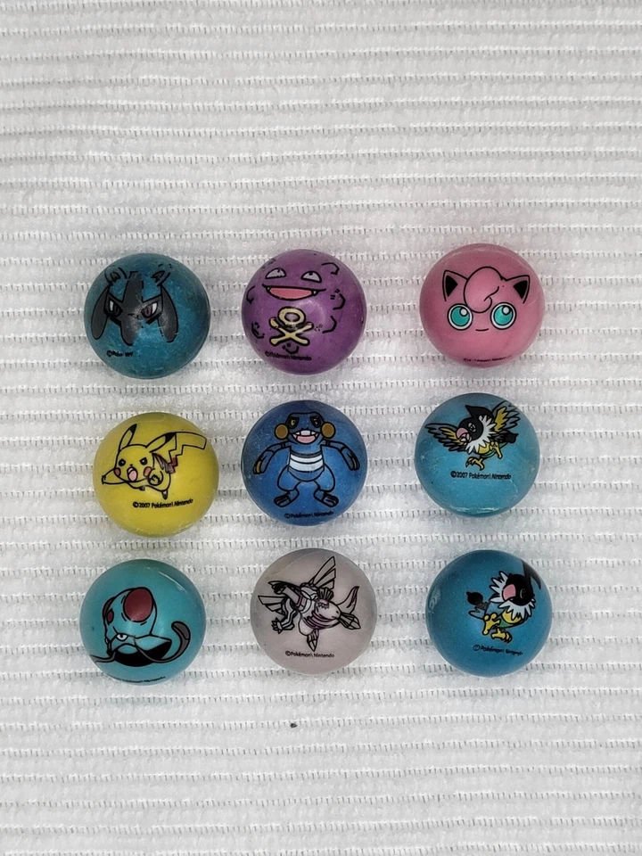 Pokémon Nintendo 2007 Jakks Pacific Canicas Algunas UV Reactivas Lote de 9- Set 1 Foto 1 de 4