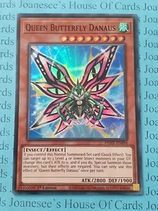Tarjeta Queen Butterfly Danaus PHHY-EN094 Súper Rara Yu-Gi-Oh 1a Edición Nueva - Imagen 1 de 3