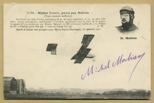 Michel Mahieu (1891-1918) - Aviateur français - WWI - Rare photo-carte signée - Picture 1 of 2