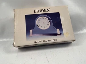 Linden Quartz Desk Alarm Clock Gold Tone Finish MCM Hong Kong Working  - New - Picture 1 of 3