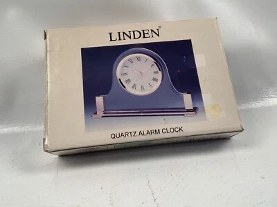Linden Quartz Desk Alarm Clock Gold Tone Finish MCM Hong Kong Working  - New - Image 1 of 3