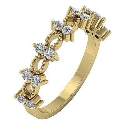 Designer Anniversary Wedding Ring I1 G 0.55 Ct Genuine Diamond 14K Yellow Gold - Image 1 of 4