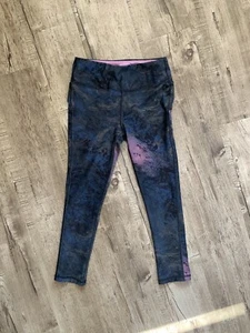 Marika Sport Capri Workout Leggings Pants XS 0 2 Gray Black Purple Print - Picture 1 of 7