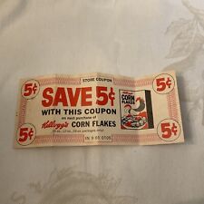 Vintage 1960’s Kellogg's Corn Flakes 5 Cent Store Coupon