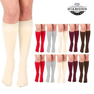 6 Pairs Women Trouser Socks Knee High Soft Comfort Stretchy Spandex Size 9-11 - Picture 1 of 11