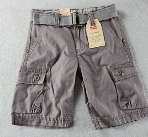 Levi's Gray Adjustable Waist Stretch Khaki Cargo Shorts With Belt Boys Size 6R