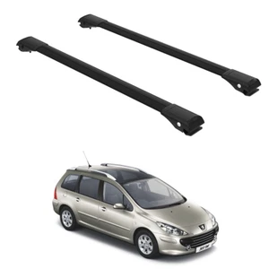 Juego 2 barras transversales portaequipajes para Peugeot 307 SW 2002-2008 negro - Imagen 1 de 20