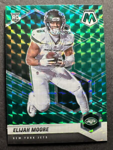 2021 Panini Mosaic #316 Elijah Moore Green Prizm New York Jets Rookie Card RC