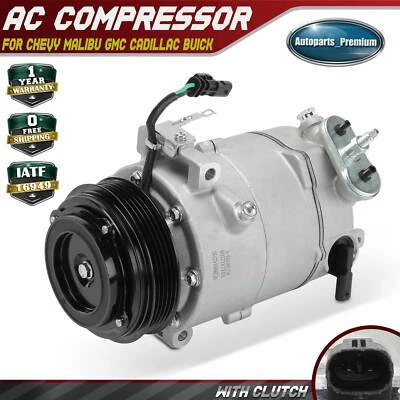 A/C Compressor w/ Clutch for Chevy Malibu Blazer GMC Acadia Cadillac XT4 Buick - Image 1 of 4