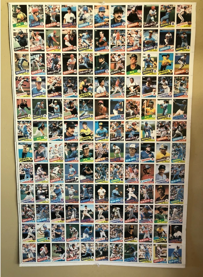 Tarjeta de béisbol Topps 1985 hoja vintage sin cortar (132 tarjetas) 28" x 43" George Brett Foto 1 de 4