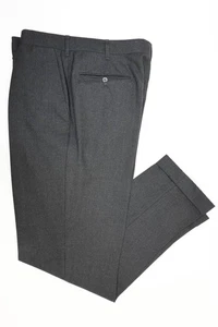 Huntsman Savile Row anthrazitgraue Kammgarn Stoffhose Hose mit langer Leibhöhe 33 - Bild 1 von 6