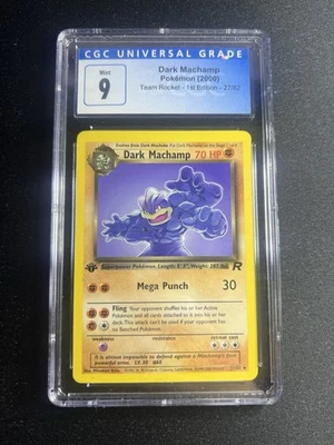 2000 Pokemon - 1st Edition Dark Machamp Rare - Team Rocket 27/82 - CGC 9 Mint!   - Image 1 of 3