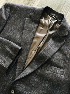 Blazer Abrigo Deportivo Lauren By Ralph Lauren Para Hombres Lana 44s Marrón A Cuadros Muy Limpio Foto 1 de 4