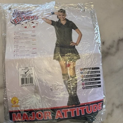 Mjr. Disfraz de fantasía militar Attitude verde del ejército niña Halloween adolescente Foto 1 de 4