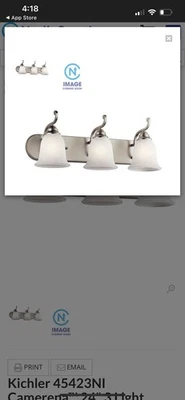 3-Light Bathroom Vanity Brushed Nickel - Image 1 of 2